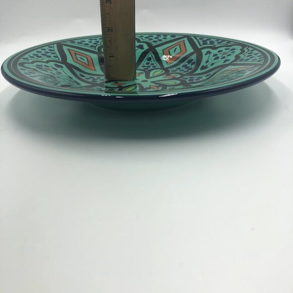 Pottery Barn Kasara Set of 4 Salad Plates Green Mosaic Porcelain Kaleidoscope - Picture 9 of 9